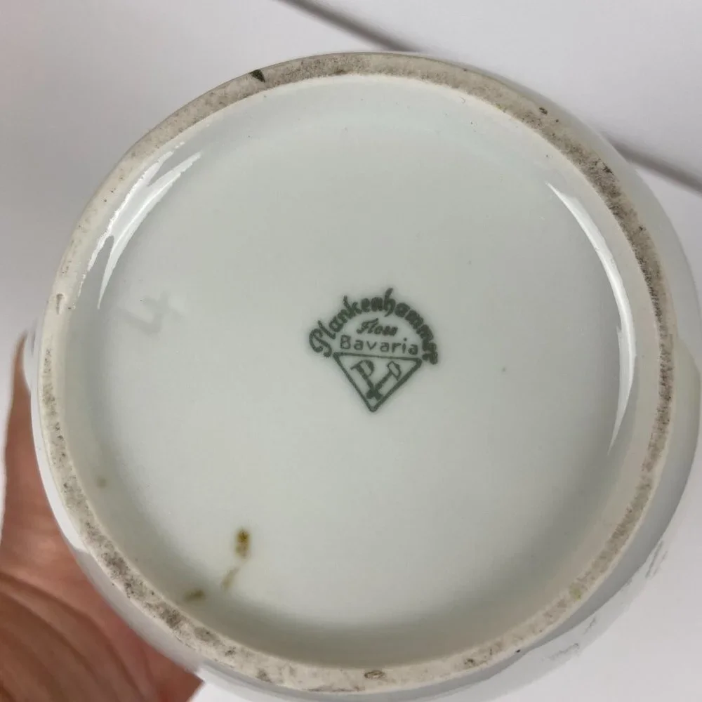 Vintage porcelain large tea pot with the floral decor